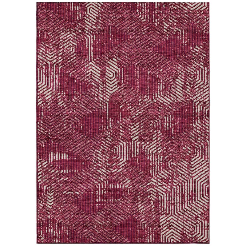 Machine Washable Indoor/ Outdoor Chantille Contemporary Maze Rug