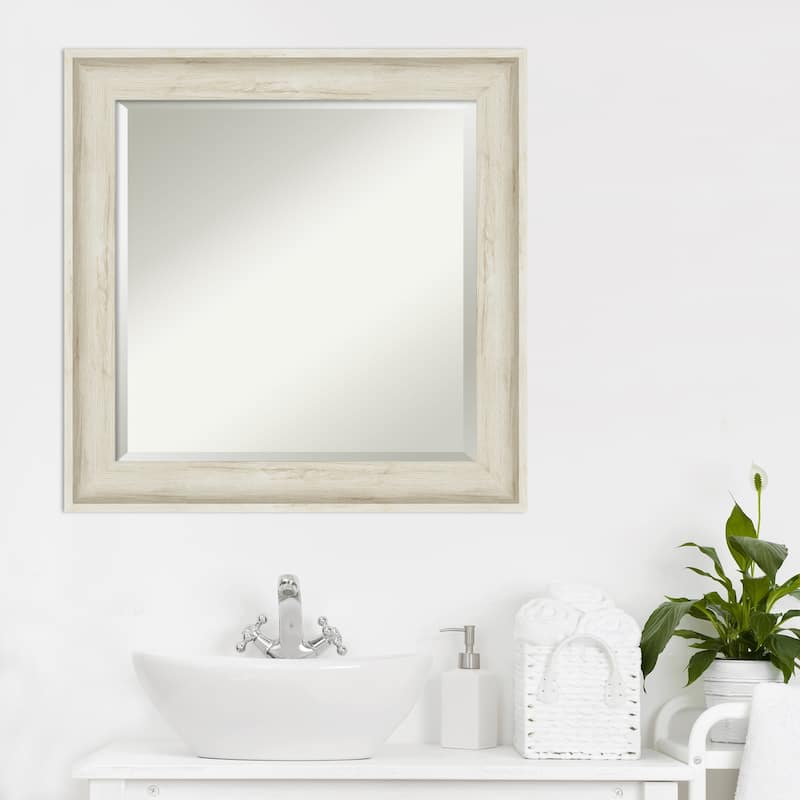 Beveled Bathroom Wall Mirror - Regal Birch Cream Frame - Regal Birch Cream