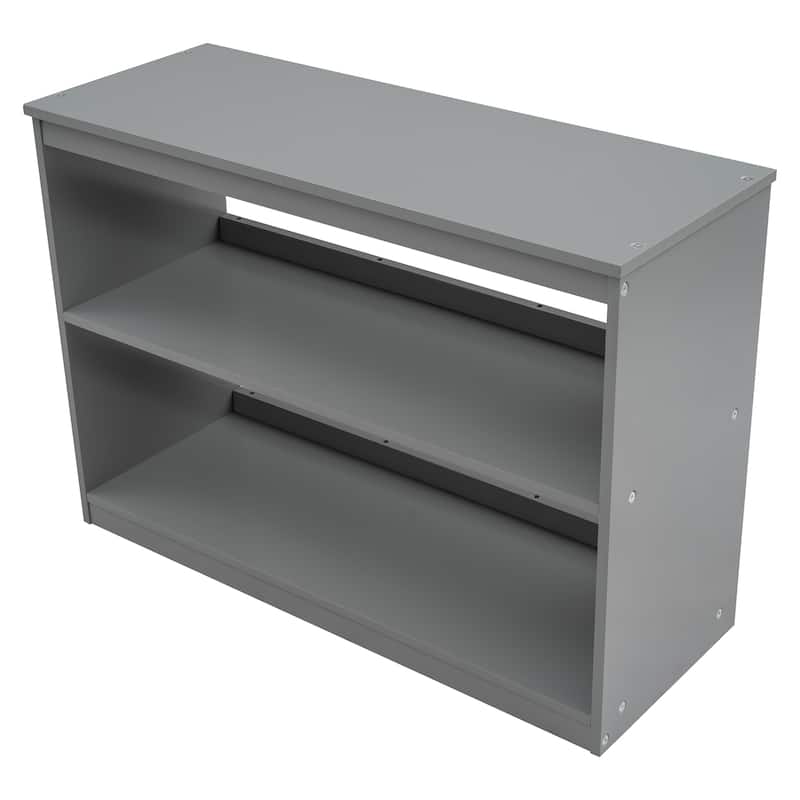 Low Loft Bed with Cabinet Shelves and Rolling Portable Desk