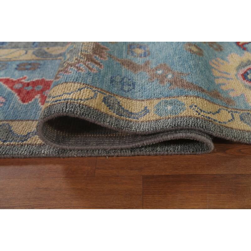 Gray & Blue Oushak Oriental Area Rug Handmade Wool Carpet - 8'11"x 11'8"