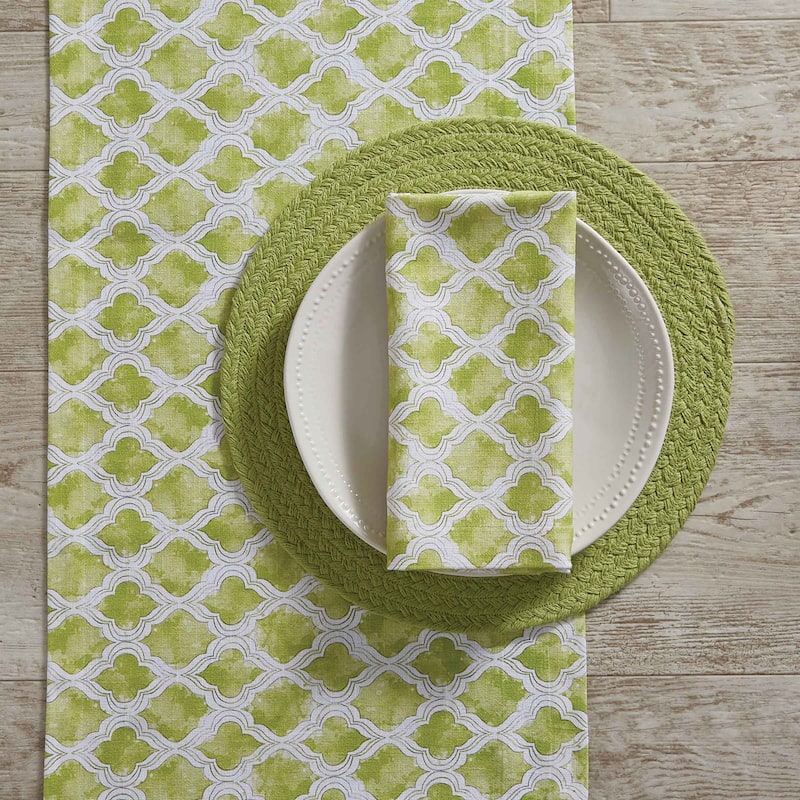 Split-P Watercolor Geo Green Table Runner - 15" x 72"