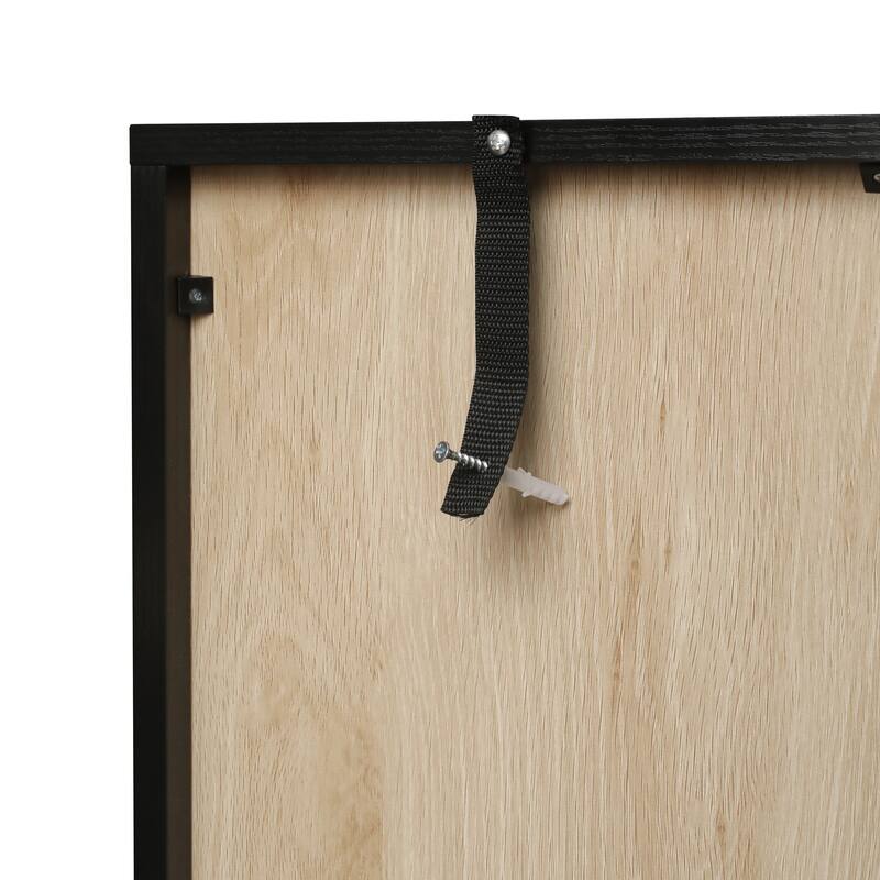 Display Cabinet Storage Cabinet Buffet Sideboard with Acrylic Door & Adjustable Shelves, Black Display Case TV Console Table