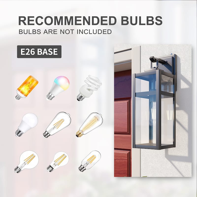 1-Light Outdoor Wall Light Dusk to Down - 5.9"x7.76"x18.39"