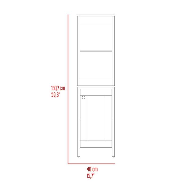 Bathroom Floor Cabinet,Bathroom Storage Cabinet,Two Interior Shelves,Two Open Shelves,Single Door