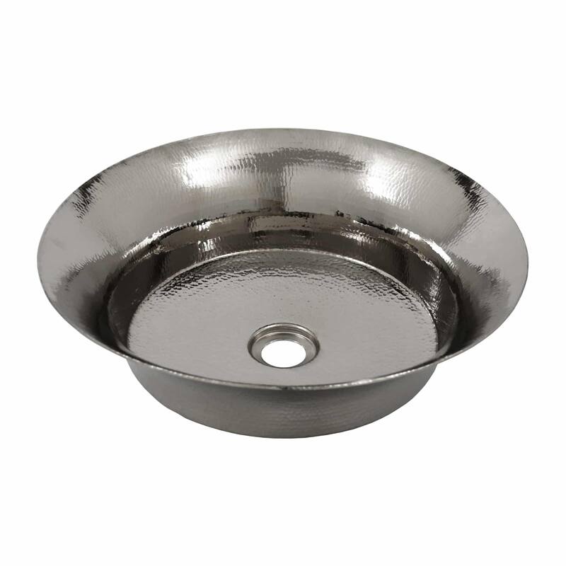 Native Trails Maestro Bajo 16-1/4" Copper Vessel Bathroom Sink - Polished Nickel