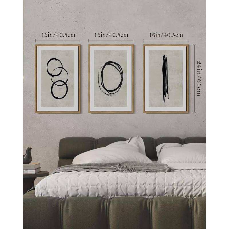 Minimalist Lines Framed Canvas Painting Artwork