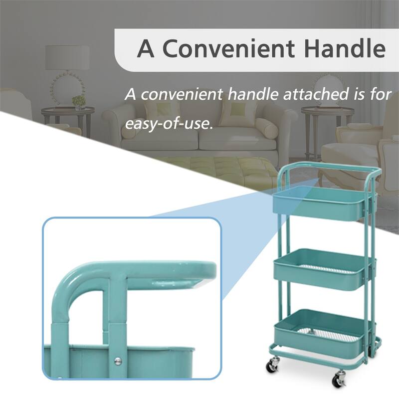 Maypex 3 Tier Foldable Rolling Utility Cart