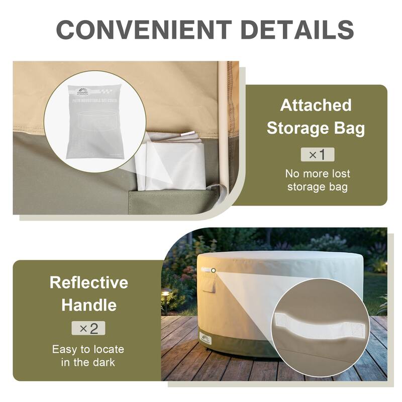Aoodor Heavy Duty Outdoor Round Furniture Set Cover