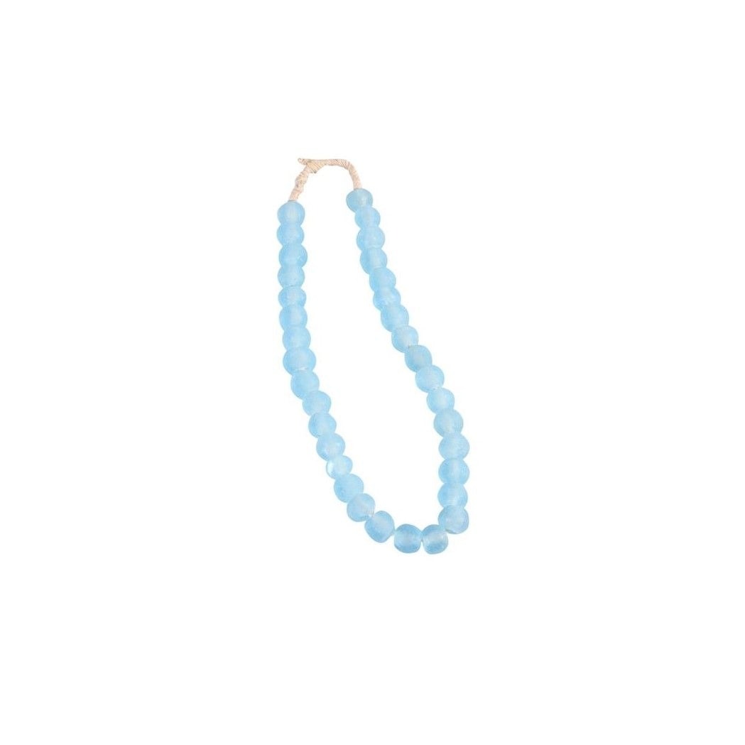 Vintage Large Sea Glass Beads in Aqua Blue