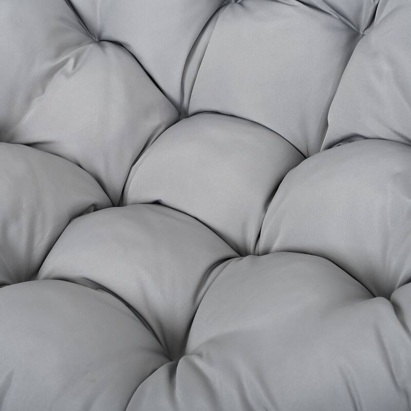 Single Person Folding Wicker Hammock Swing Chair with Adjustable Anti-Slip Feet