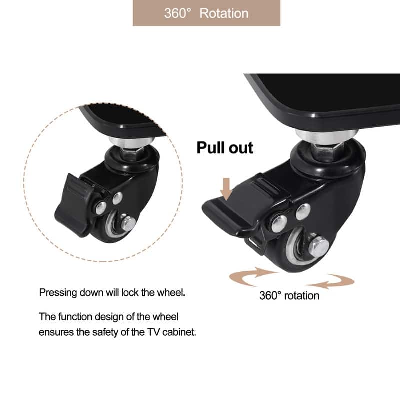 Adjustable Tempered Glass Mobile TV Stand
