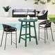 preview thumbnail 42 of 111, Polytrends Laguna Hdpe All Weather Outdoor Patio 35" Round Bar Table Dark Green