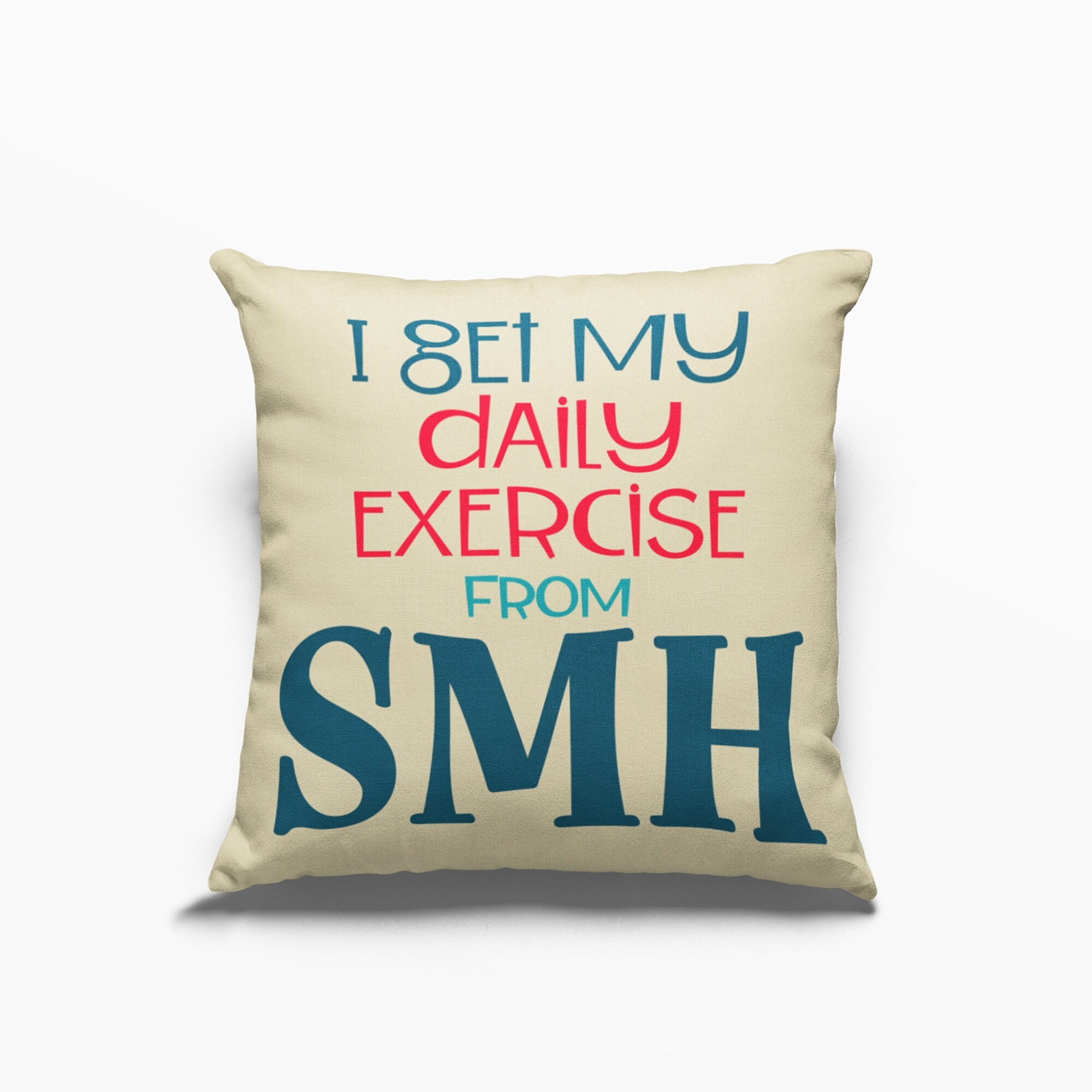 Cotton Canvas Pillow Case Daily Exercise From Smh 18 X 18 Overstock 33128429