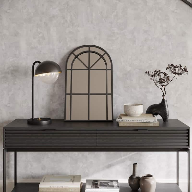 Rosalind Arch Metal Farmhouse Wall Mirror - 18.25"H x 11.25"W x 0.75"D