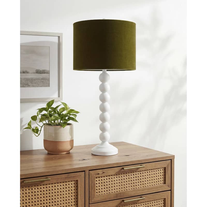 Livabliss Zelda Traditional Accent Table Lamp - White/Green