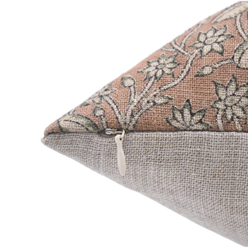 Linen Bohemian Block print pillow Cover- Pishta