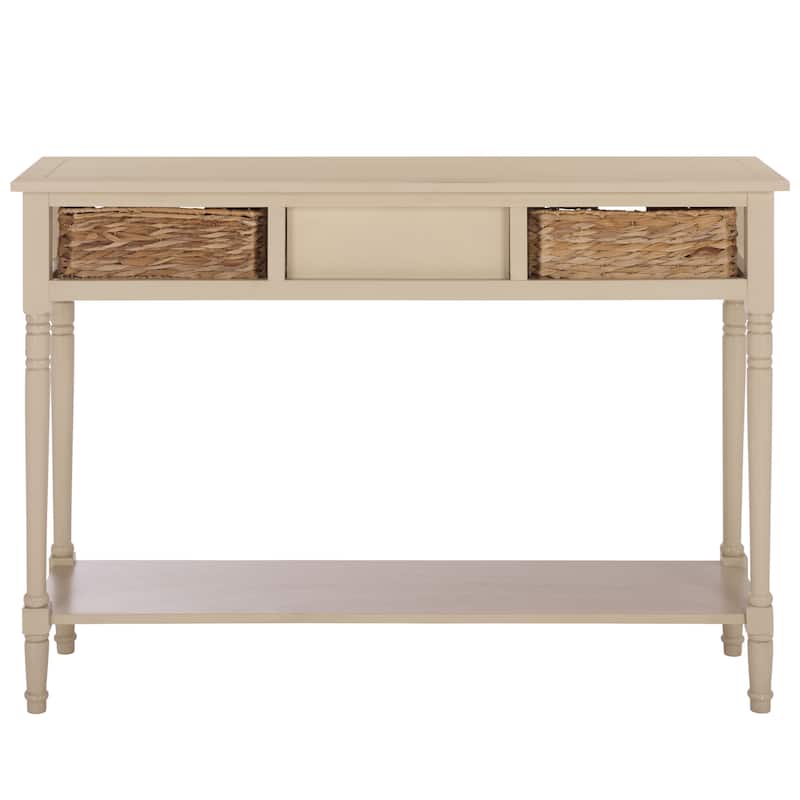 SAFAVIEH Evalena Distressed Black Console Storage Table - 44.5" x 13.4" x 31.5" - 45"W x 13"D x 32"H