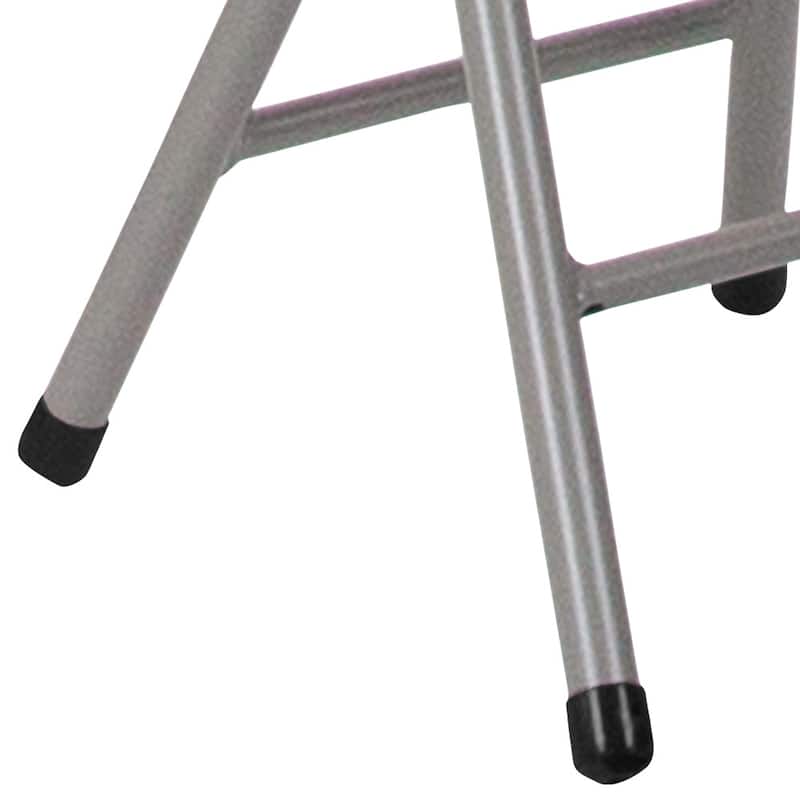 2 Pack Foldable Stool with Plastic Seat and Titanium Gray Frame - Portable Stool
