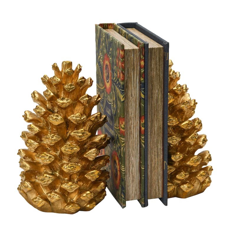Pinecone Shaped Resin Bookends (Set of 2 Pieces)