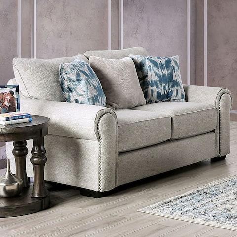 Fait Classic Loveseat with Pillows by Furniture of America