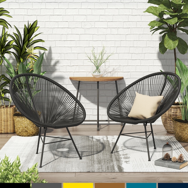 Corvus Sarcelles Acapulco Modern Wicker Bistro Chairs Set of 2