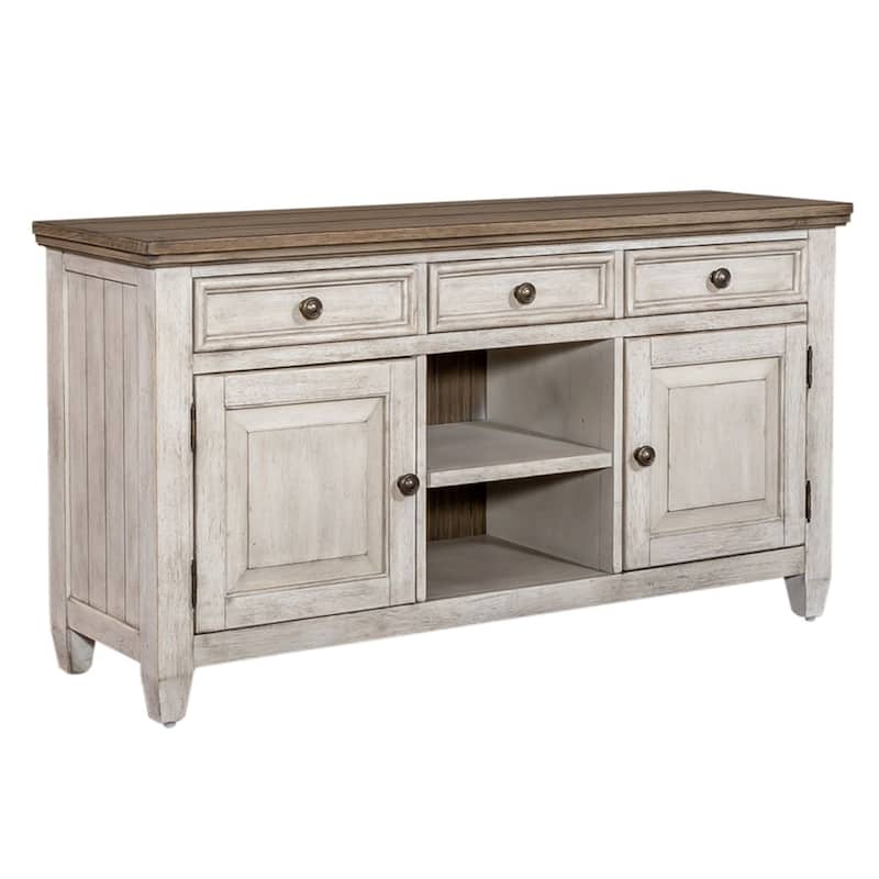 Heartland Antique White Tobacco 56 Inch Tile TV Console