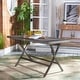 preview thumbnail 3 of 59, SAFAVIEH Outdoor Akita Folding Table with Umbrella Hole - 54.6" x 31.2" x 28.08" Grey Brown/White