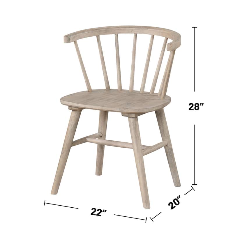 Set of 2 Wooden Dining Chairs with Shaker Legs