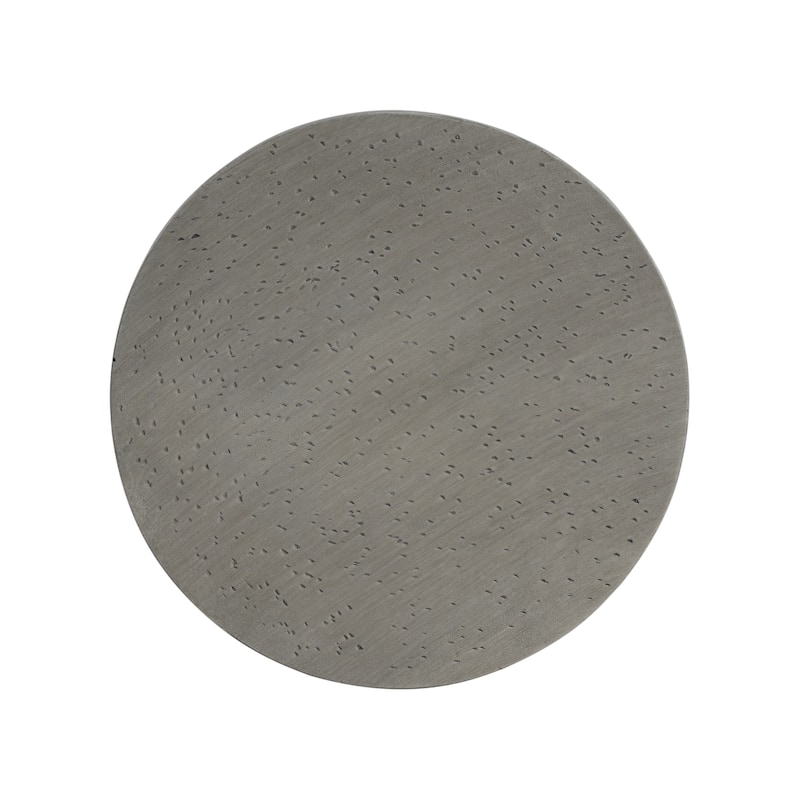 Roomfitters Outdoor Lightweight Side Table, Modern Fluted Accent Table for Patio, Garden or Living Room, Light Grey