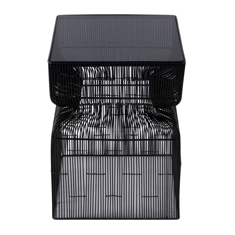 Ivar 14 in. W Square Stainless Steel Modern End Table
