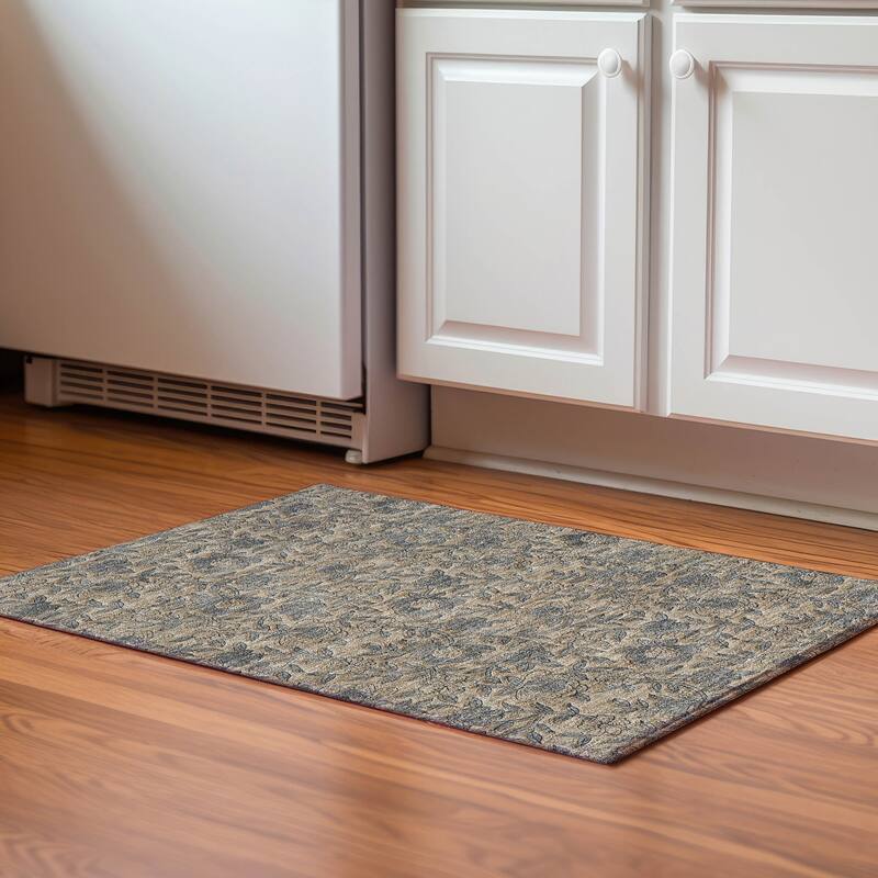 Premium Washable Super Soft Floral Mayfield Rug - Khaki - 1' 8" x 2' 6" - Rectangle