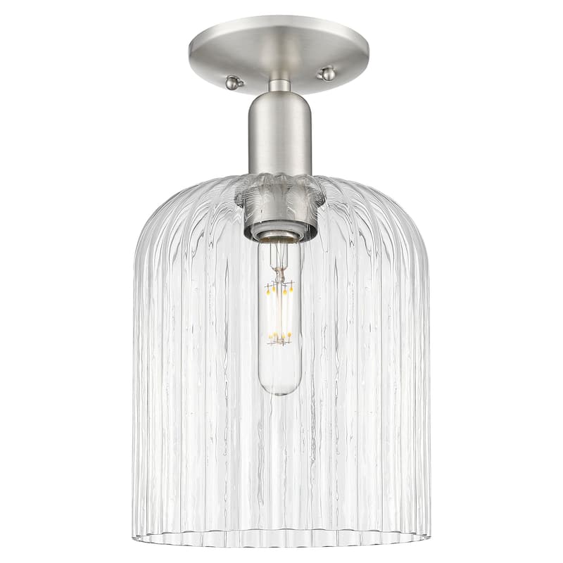 Innovations Lighting 716-1C-G559-8CL Bridal Veil 8" Wide Semi-Flush - Brushed Satin Nickel