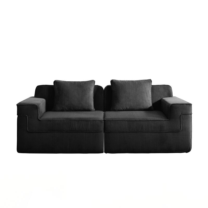 Modular 2 Seat Loveseat Boneless Sofa, Cloud Sectional Couch with Deep Seat