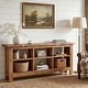 preview thumbnail 8 of 9, 70.86" Solid Wood Sofa Console Table with Open Storage Shelves & Wavy Edge Designs
