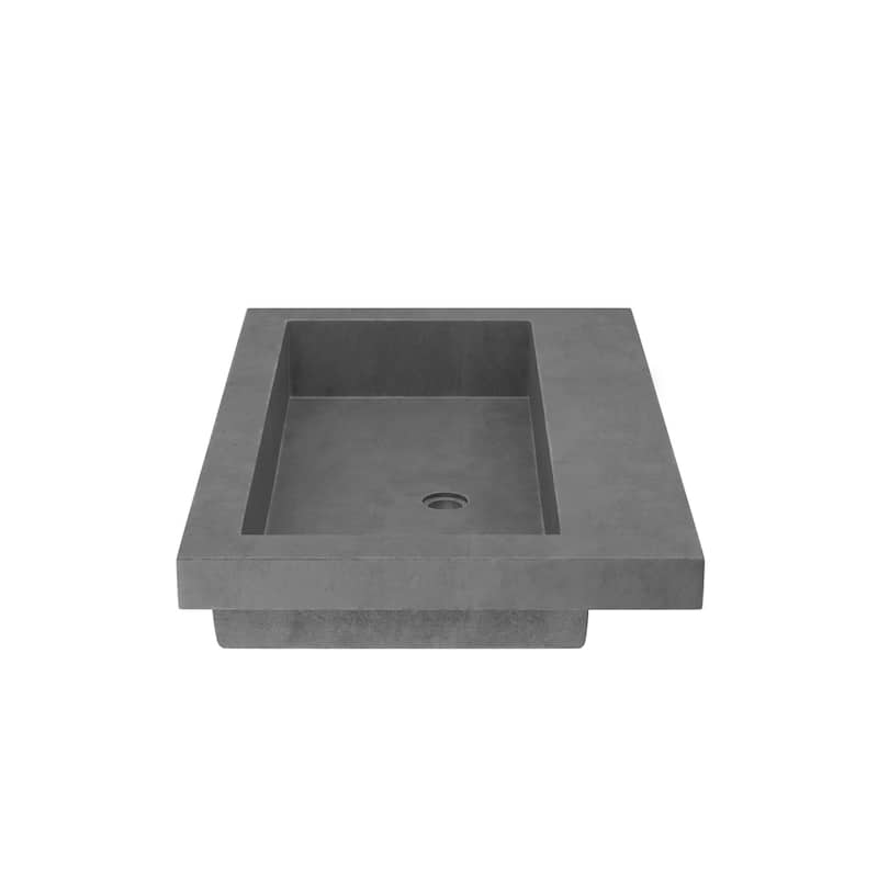 30" NativeStone Trough Drop-in Rectangular Bathroom Sink