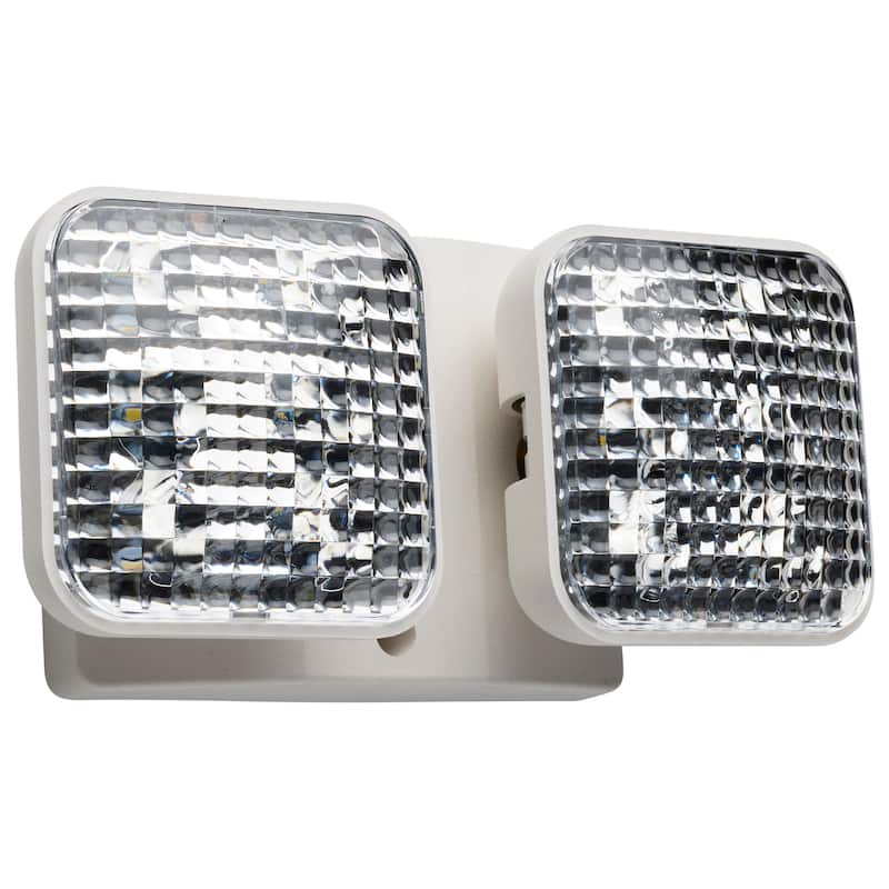 Remote Emergency Light Low-Voltage Backup Dual Head - White - White