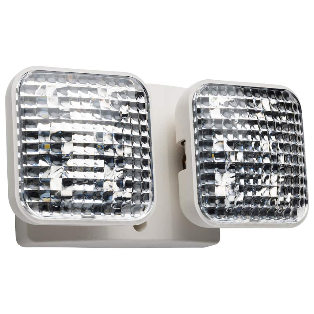 Remote Emergency Light Low-Voltage Backup Dual Head - White