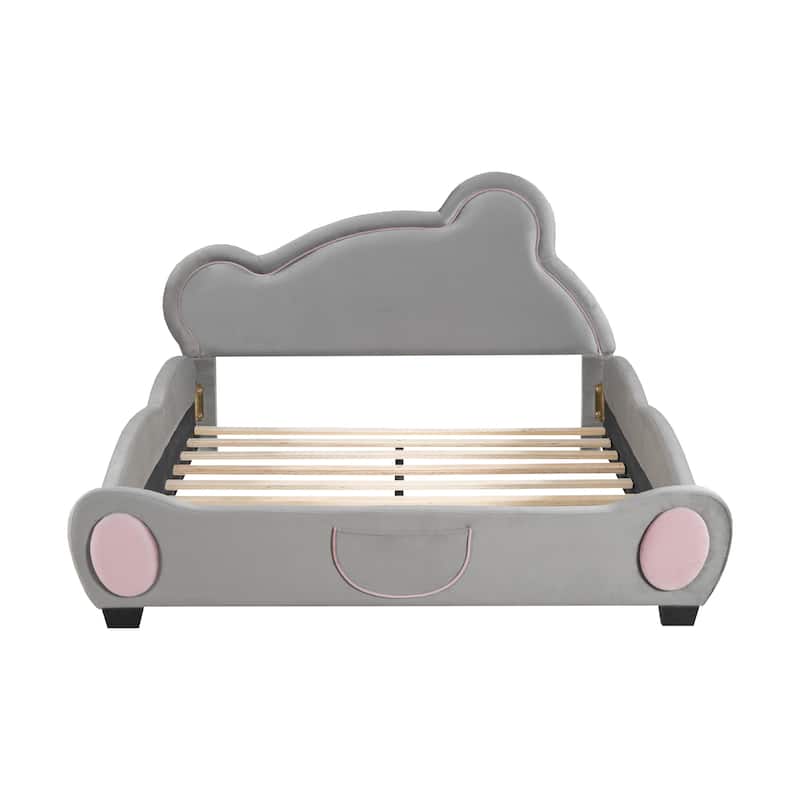 Adorable Bear-Shaped Full Bed Frame with Storage, Ideal for Kids and Adults