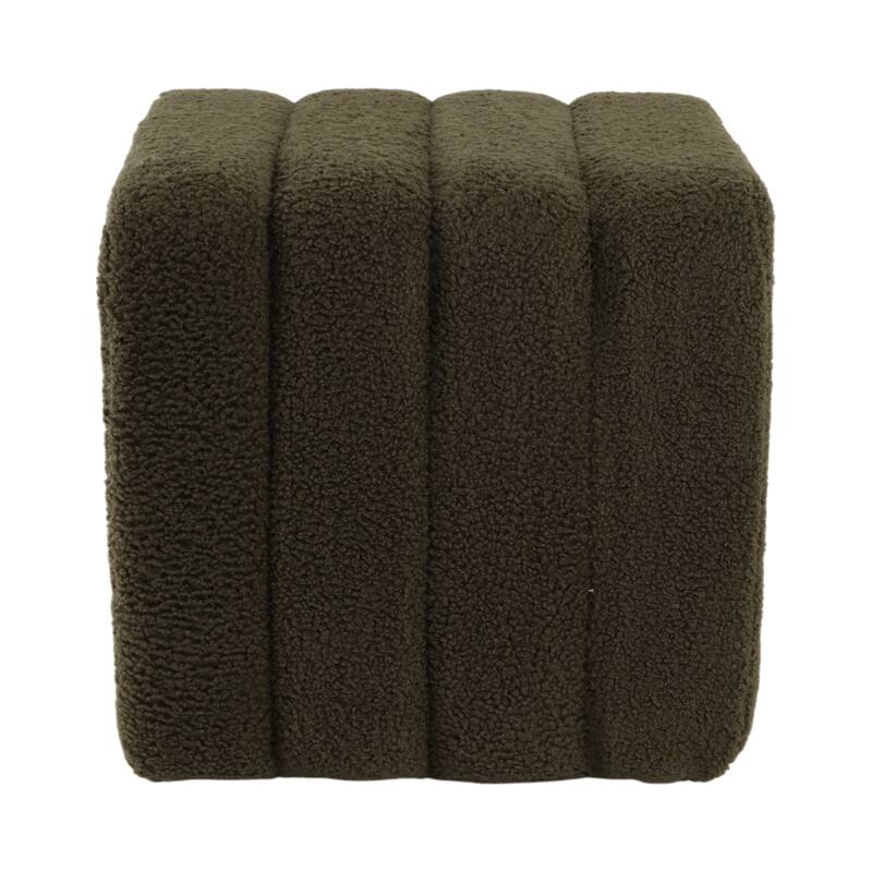 Modern Ottoman with Channel-Tufted Design - Upholstered Accent Cube