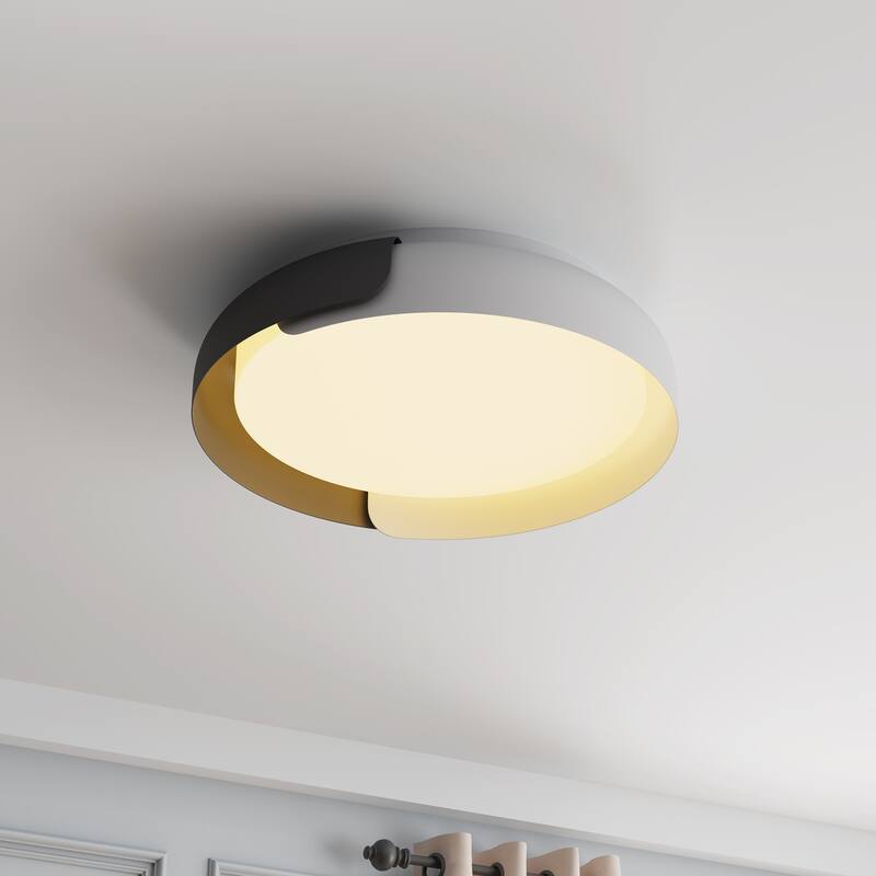 Modern Color Splicing LED Flush Mount Ceiling Light with Acrylic Shade