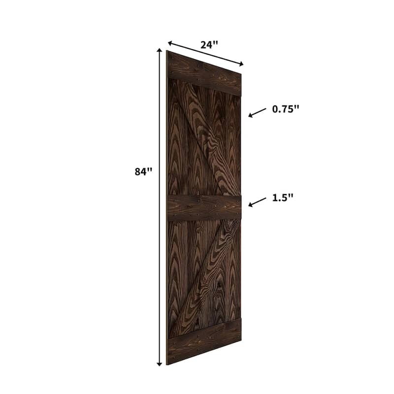 Coast Sequoia 30in./36in./48in./60in./72in. x 84in. Embossing Pine Wood Bi-Fold Barn Door With Sliding Hardware Kit