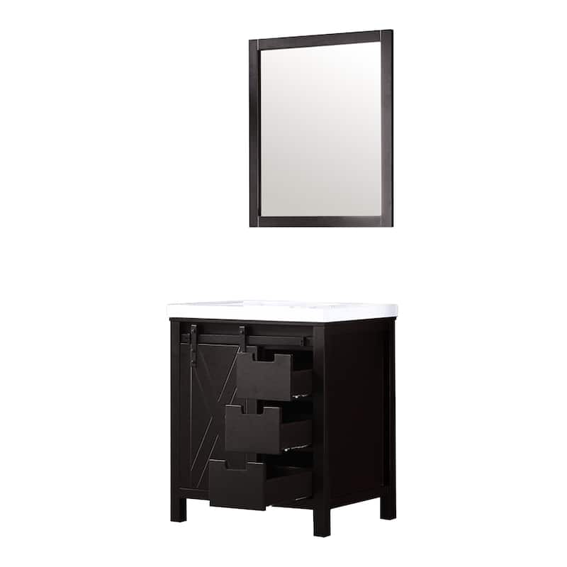 Marsyas Brown Bath Vanity, Cultured Marble Countertop and Mirrors