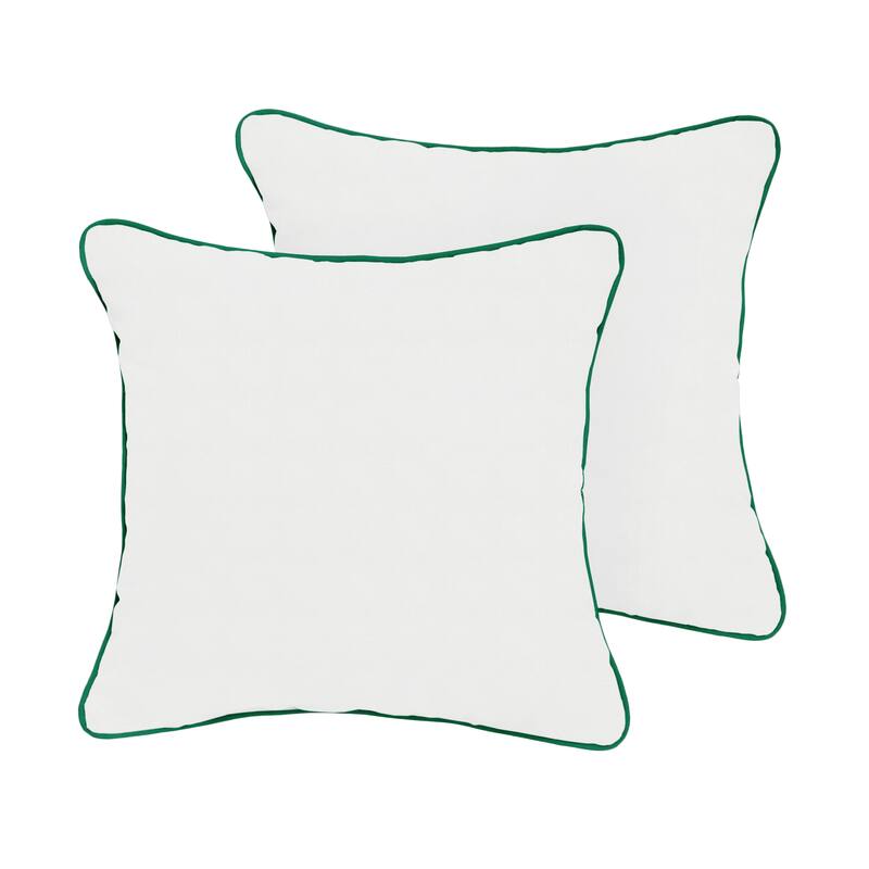Sunbrella Canvas Natural/ Canvas Forest Green Indoor/ Outdoor Pillow Set