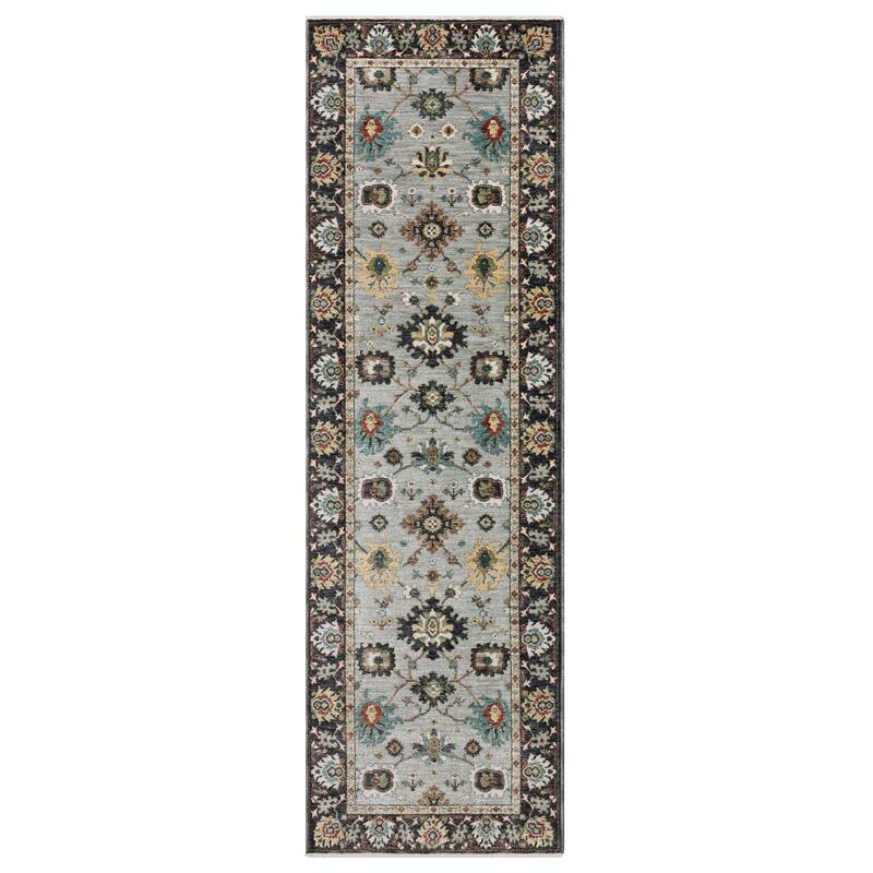 Esme Traditional Floral Blue/ Multi Area Rug - 2' 3" x 7' 6" - Blue/ Multi - Runner