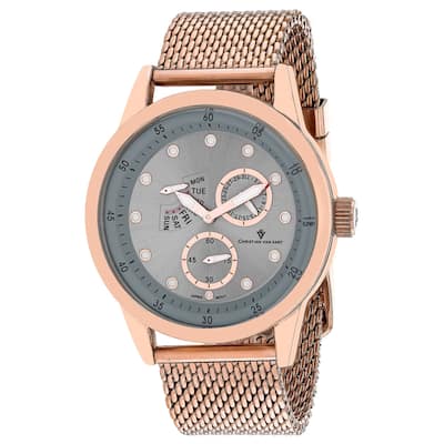 Christian Van Sant Men's Rio Silver Dial Watch - CV8718 - Rose gold - 6 (36)