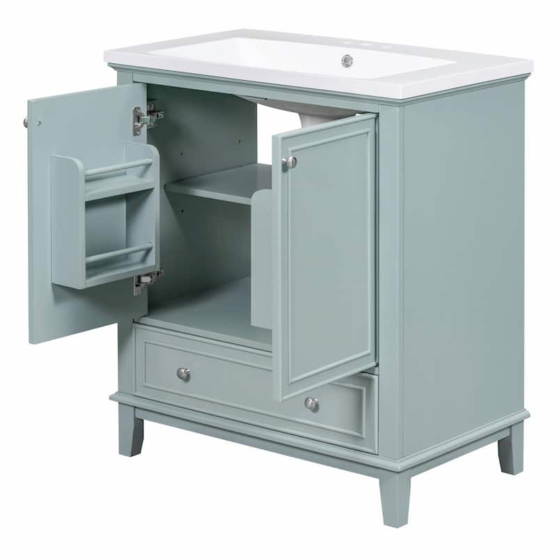30" Bathroom Vanity Base Cabinet with Doors and Drawer