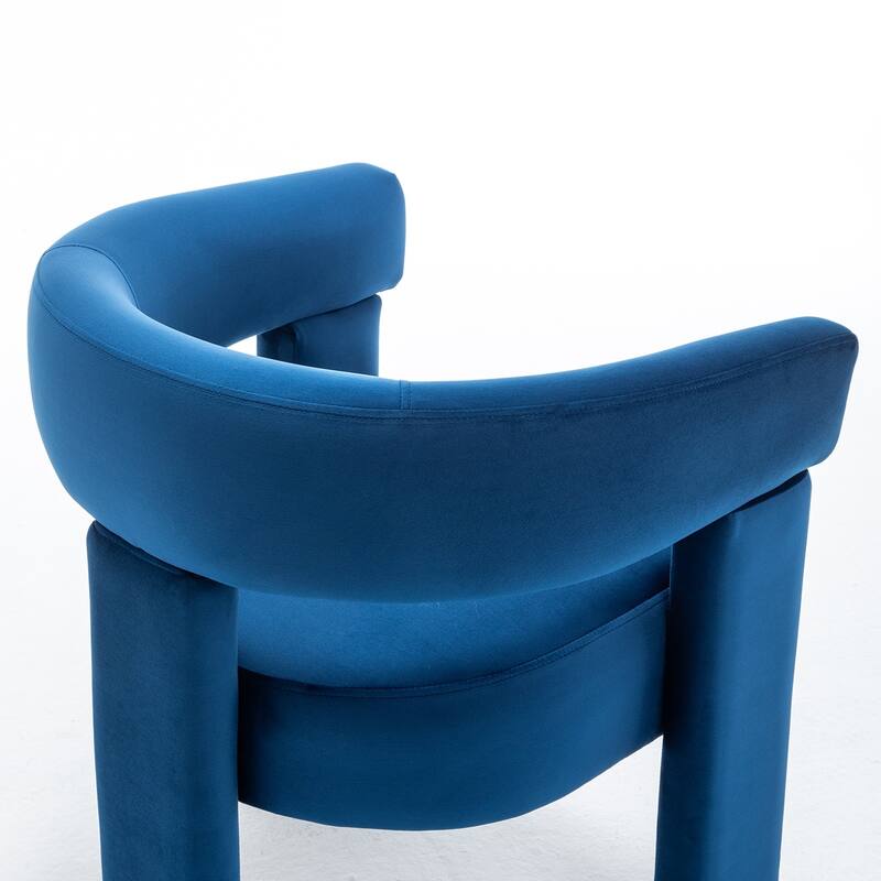 SEYNAR Modern Velvet Accent Chair Set of 2, Upholstered Barrel Armchair with Curved Back and Thickened Padded Seat