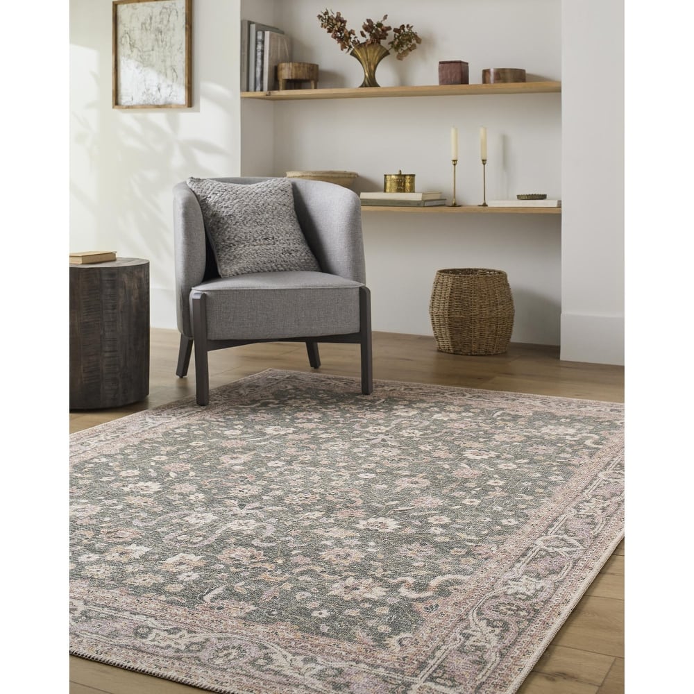 Livabliss Amelie Traditional Border Indoor/Outdoor Area Rug