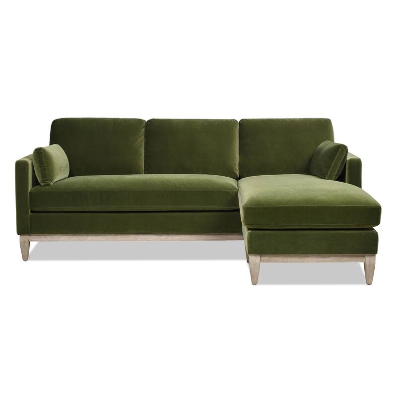 Knox 89" Performance Velvet Reversible Chaise Sectional Sofa