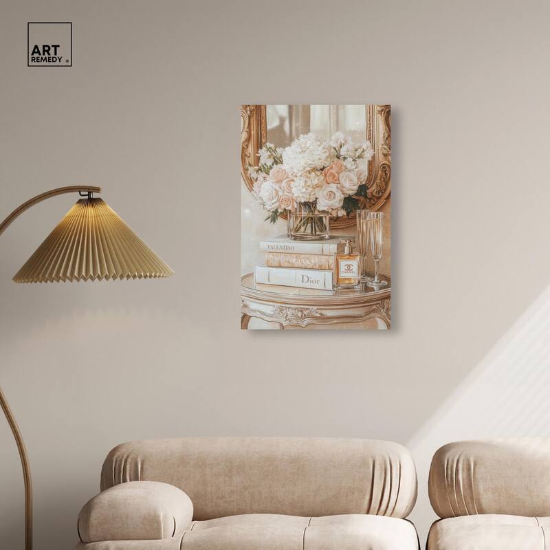 Mirror and Classy Glam Books Canvas by Art Remedy, Gallery Wrapped